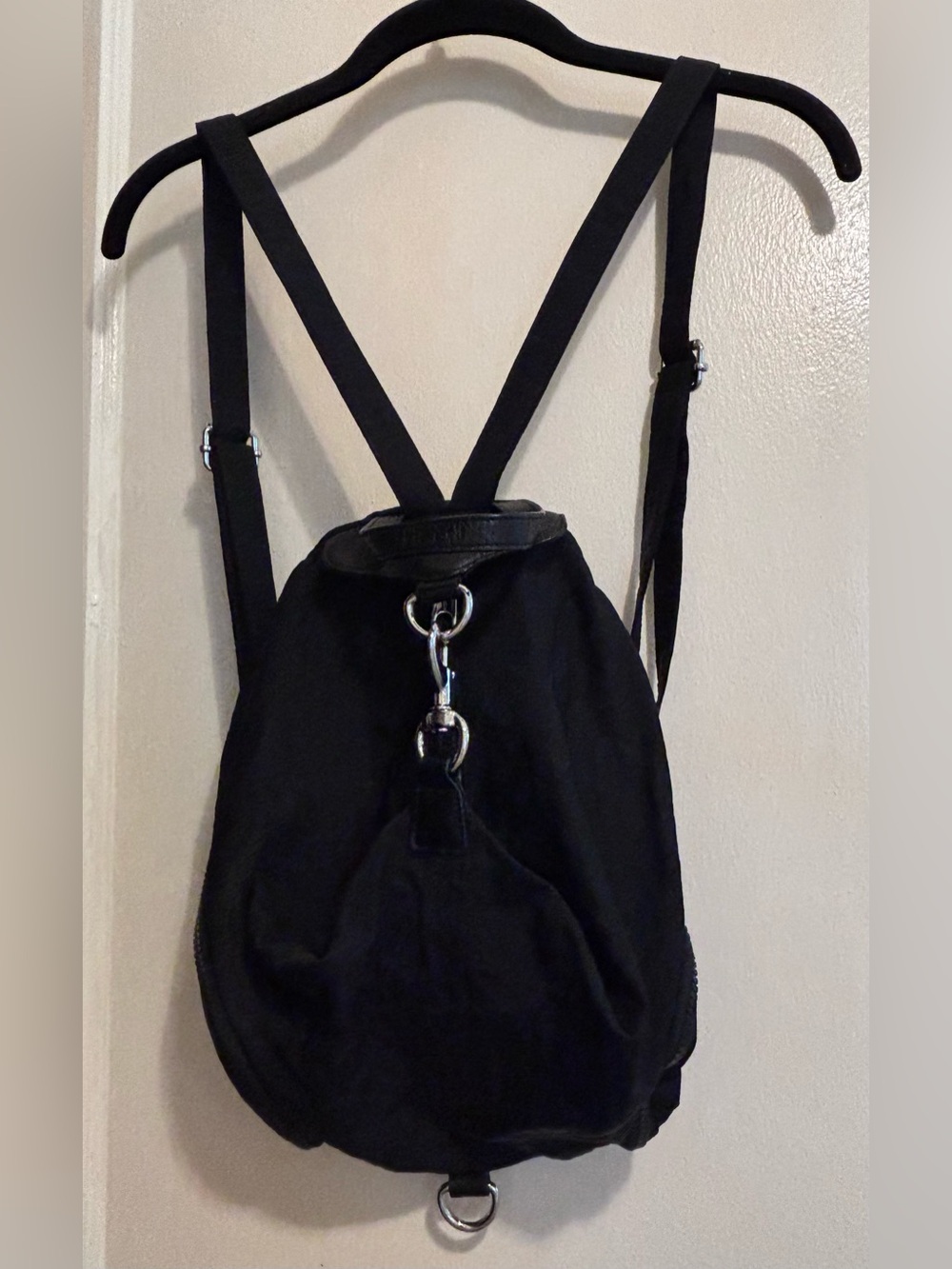 Rebecca Minkoff Julian Black Nylon Backpack | Leather Trim | Silver Hardware